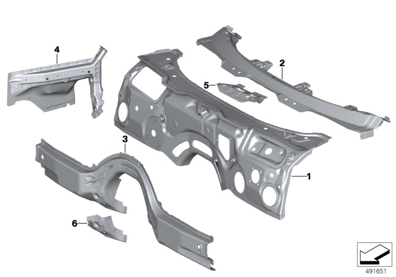 BMW Z4 and Supra Firewall. Part no: 41 11 7 479 621